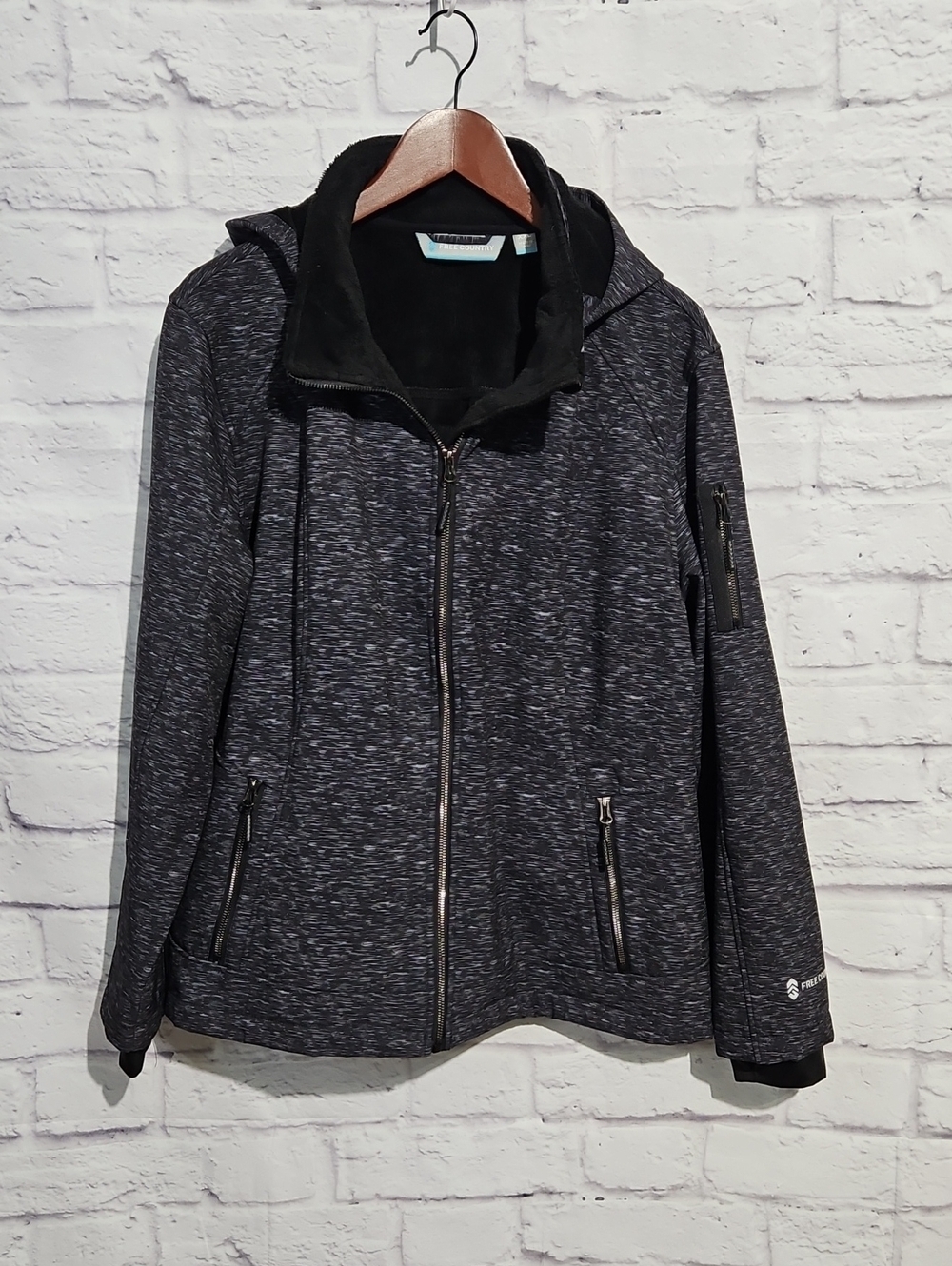 Free Country Women's Heather Charcoal Hooded Utility Jacket